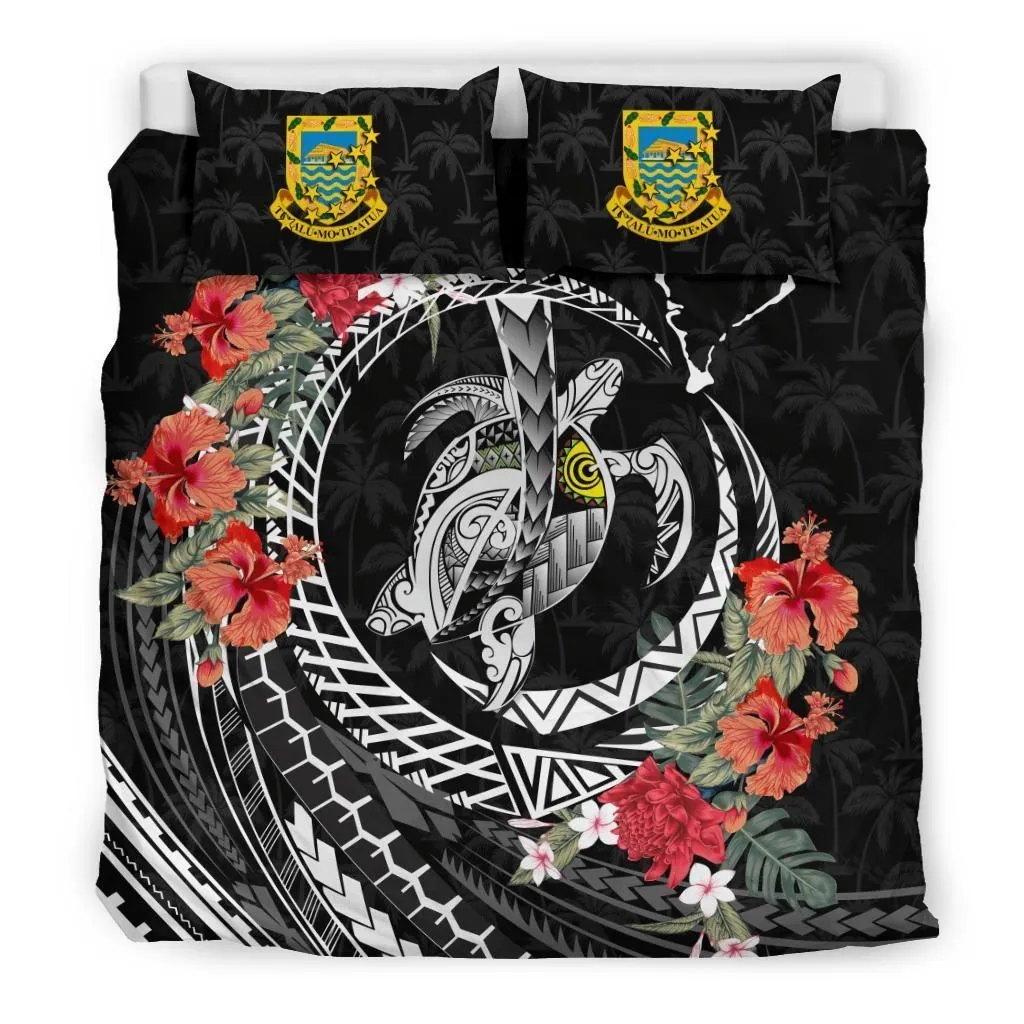 Polynesian Tuvalu Polynesia Map Turtle Hibiscus A Bedding Set Camli Pnx