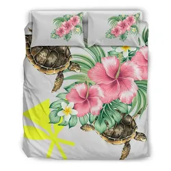 Alohawaii Home Set - Hawaii Turtle Hibiscus Kanaka - Bedding Set AH J2