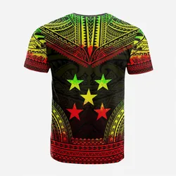 Gambier Islands Custom Personalised T-Shirt - Gambier Islands Flag Polynesian Chief Tattoo Reggae Version