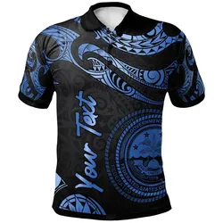Federated States Of Micronesia Custom Personalised Polo Shirt - Poly Tattoo Blue Version