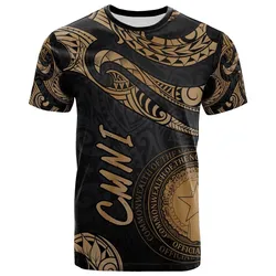 Northern Mariana Islands Polynesian T shirt - Poly Tattoo Gold Version