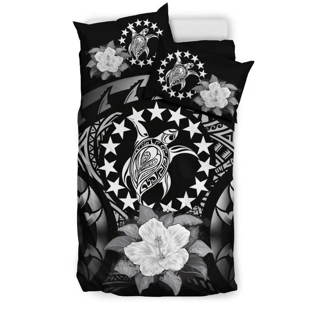 Cook Islands Gray Hibiscus Bedding Set