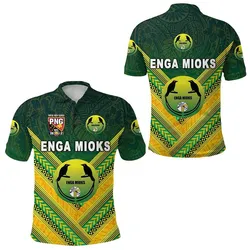 Papua New Guinea Enga Mioks Polo Shirt Rugby Original Style - Green LT8