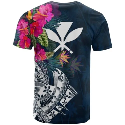 Hawaii T Shirt - Polynesian Hibiscus With Summer Vibes