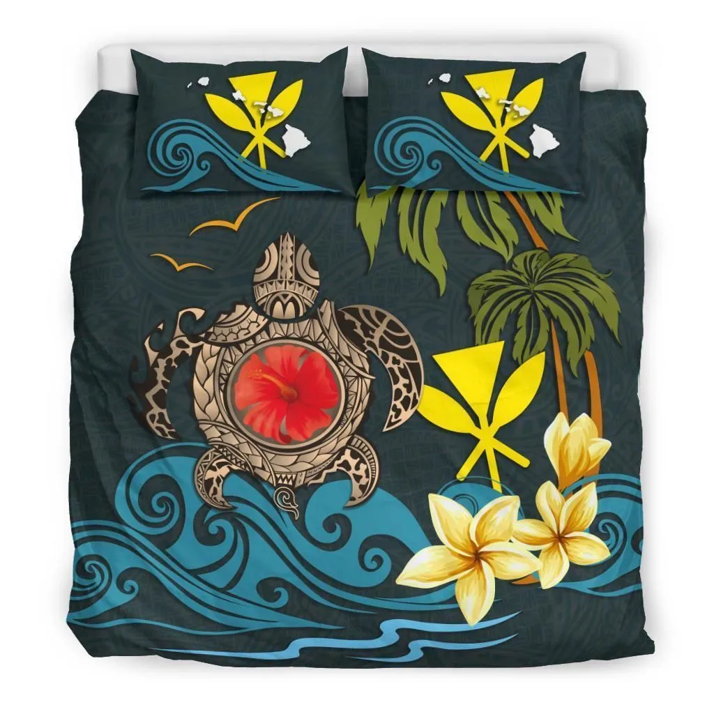 Polynesian Hawaii Coat Of Arm Turtle Hibiscus A Bedding Set Camlirq