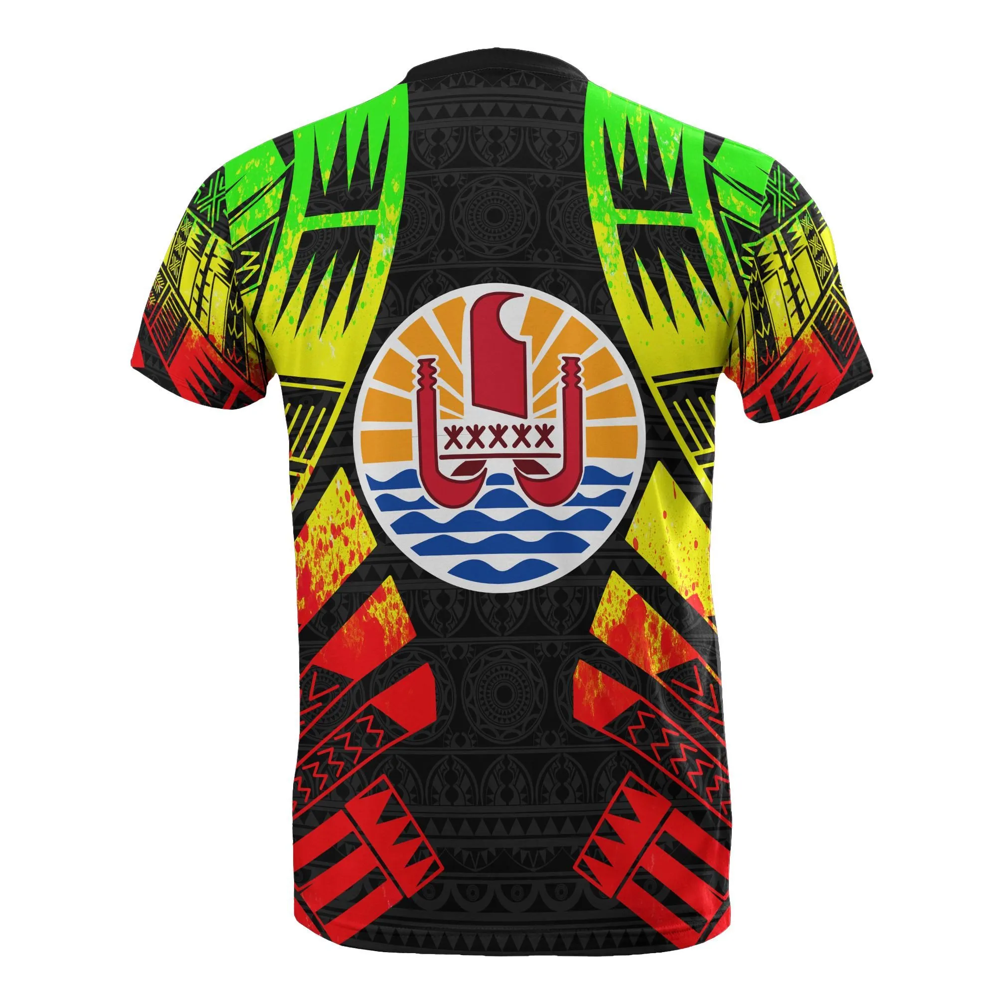 Tahiti T shirt - Tahiti Flag Polynesian Tattoo Reggae Style