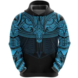 Alohawaii Clothing - Hoodie Best Polynesian Tattoo Blue A7
