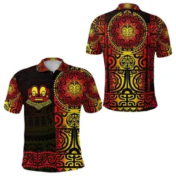 Marquesas Islands Polo Shirt Marquesan Tattoo Unique Style - Gradient Red LT8
