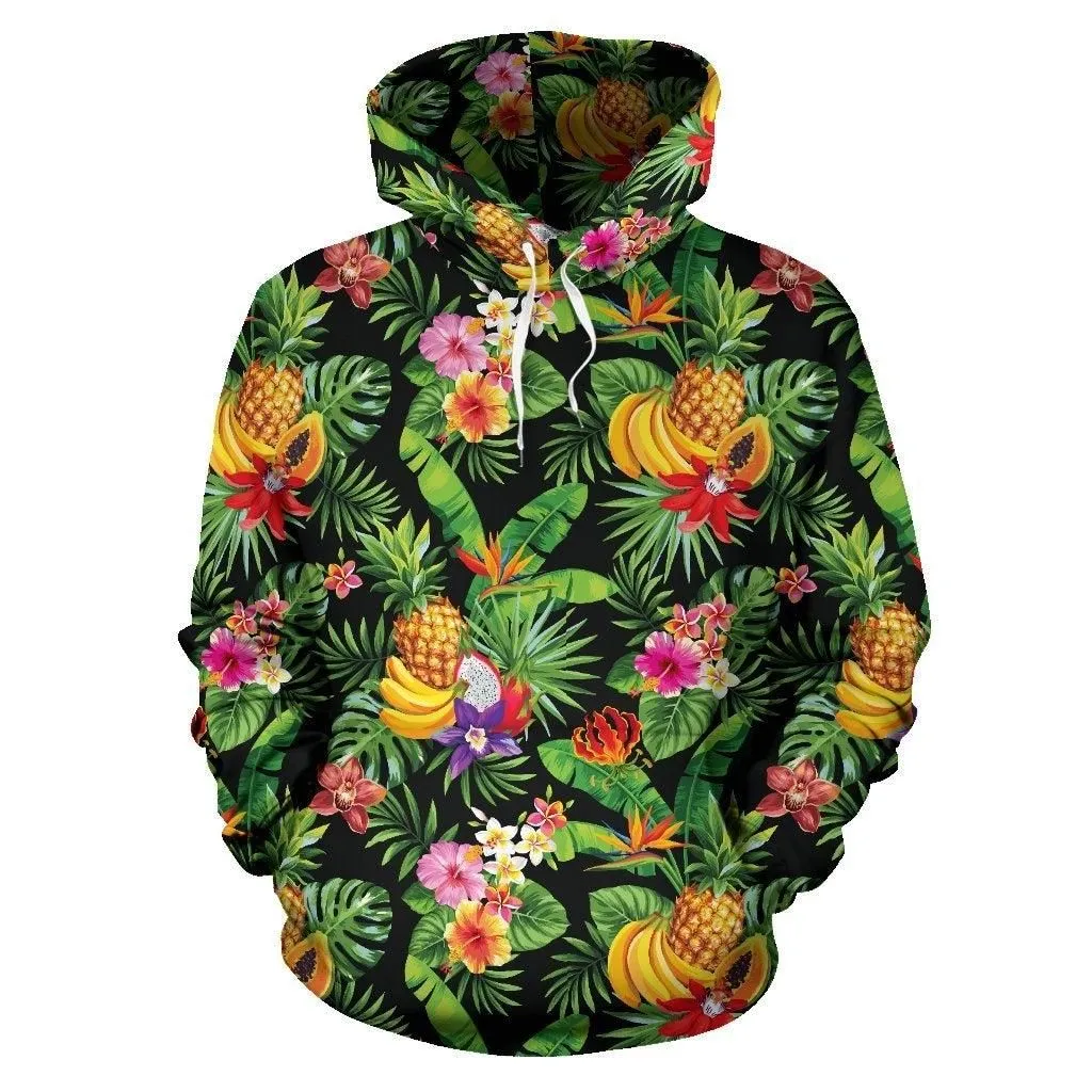 Polynesian All Over Hoodie - Polynesian Tropical Fruit and Vegetable Print 03