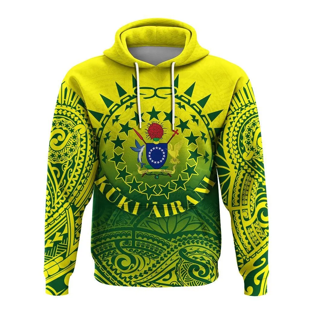 Cook Islands Hoodie Polynesian Tattoo Sunshine LT4