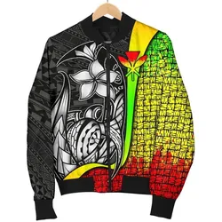 Polynesian Hawaii Men Bomber Jacket Reggae - Turtle with Hook