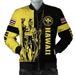Alohawaii Jacket - Hawaii King Polynesian Bomber Jacket - Lawla Style Yellow - AH - J4