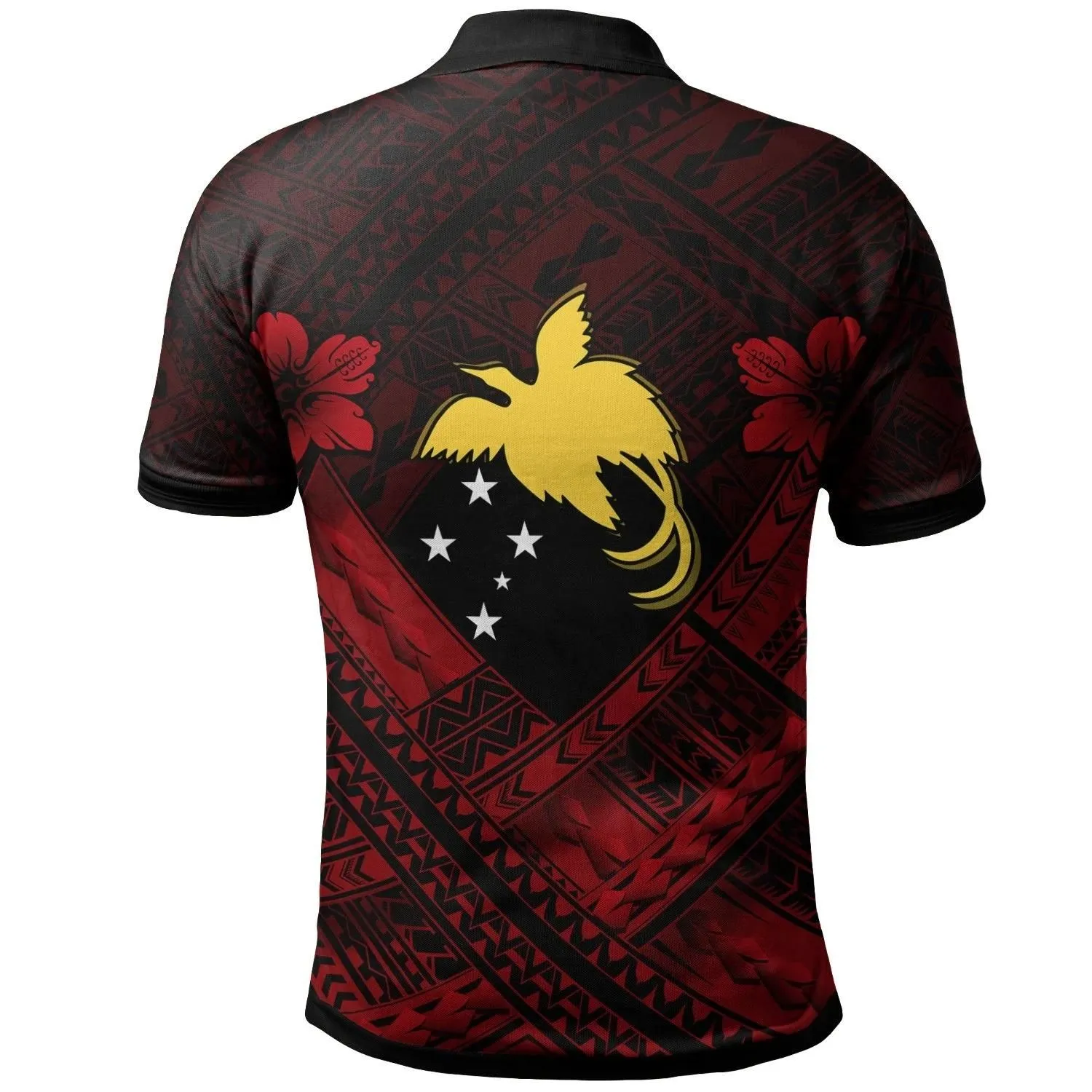 Papua New Guiae Custom Polynesian Polo Shirts - Papua New Guiae Red Seal Camisole Hibiscus Style - BN18