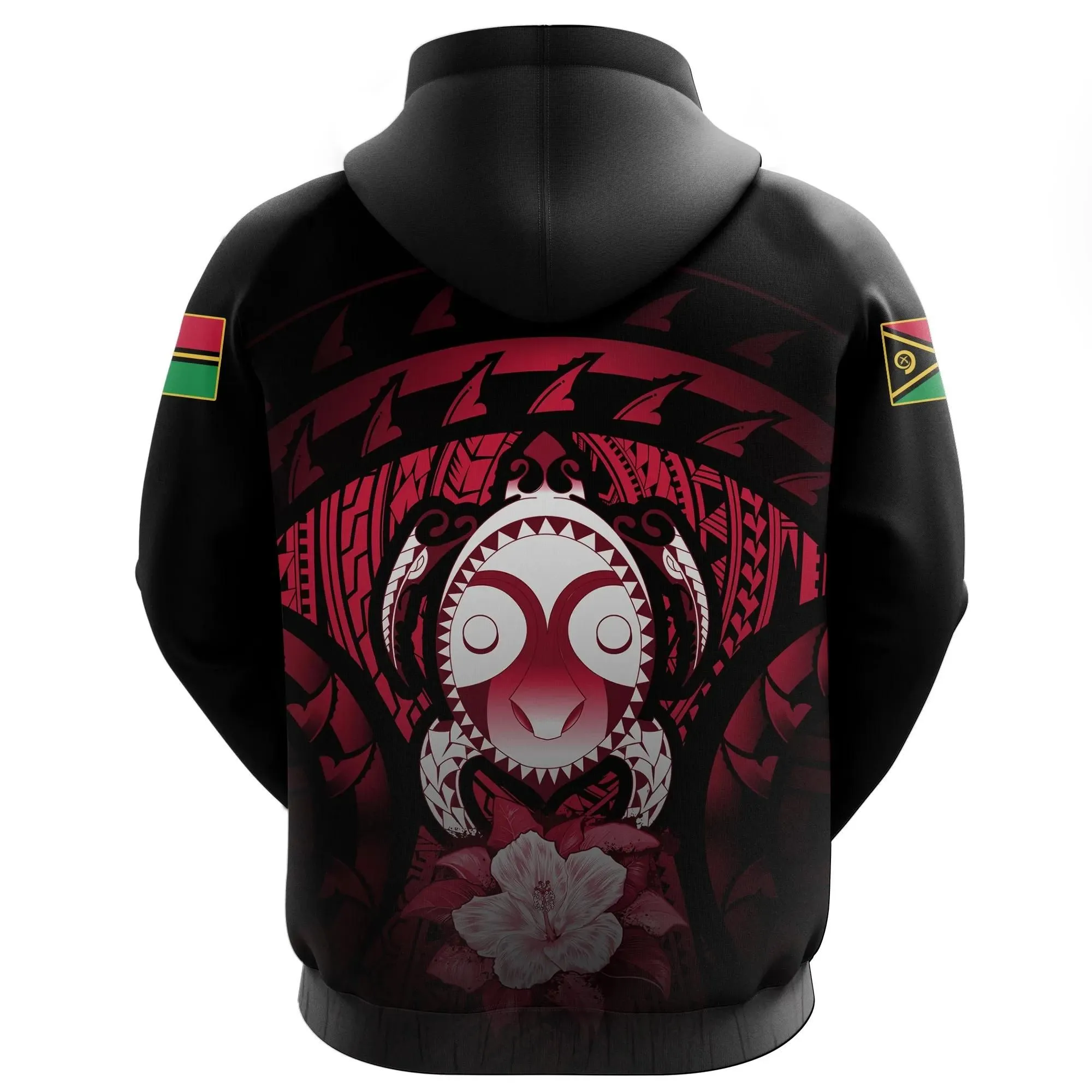 Vanuatu Turtle Hibiscus Pullover Hoodie (Red) A02