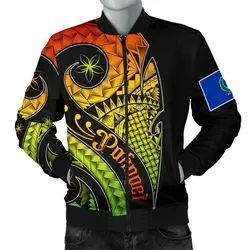 Pohnpei Mens Bomber Jacket - Polynesian Decorative Patterns