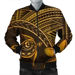 Hawaiian Turtle Plumeria Kakau Polynesian Quilt Bomber Jacket Neo Brown AH
