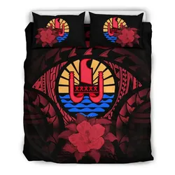 Tahiti \bRed Hibiscus Bedding Set A02