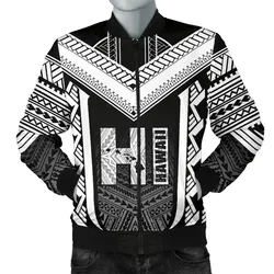 Alohawaii Jacket - Hawaiian Kanaka Polynesian Mens Bomber Jacket Active White - AH - J77
