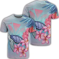 Hawaii Map Kanaka Turtle Galaxy Night Plumeria Hibiscus T-Shirt - AH