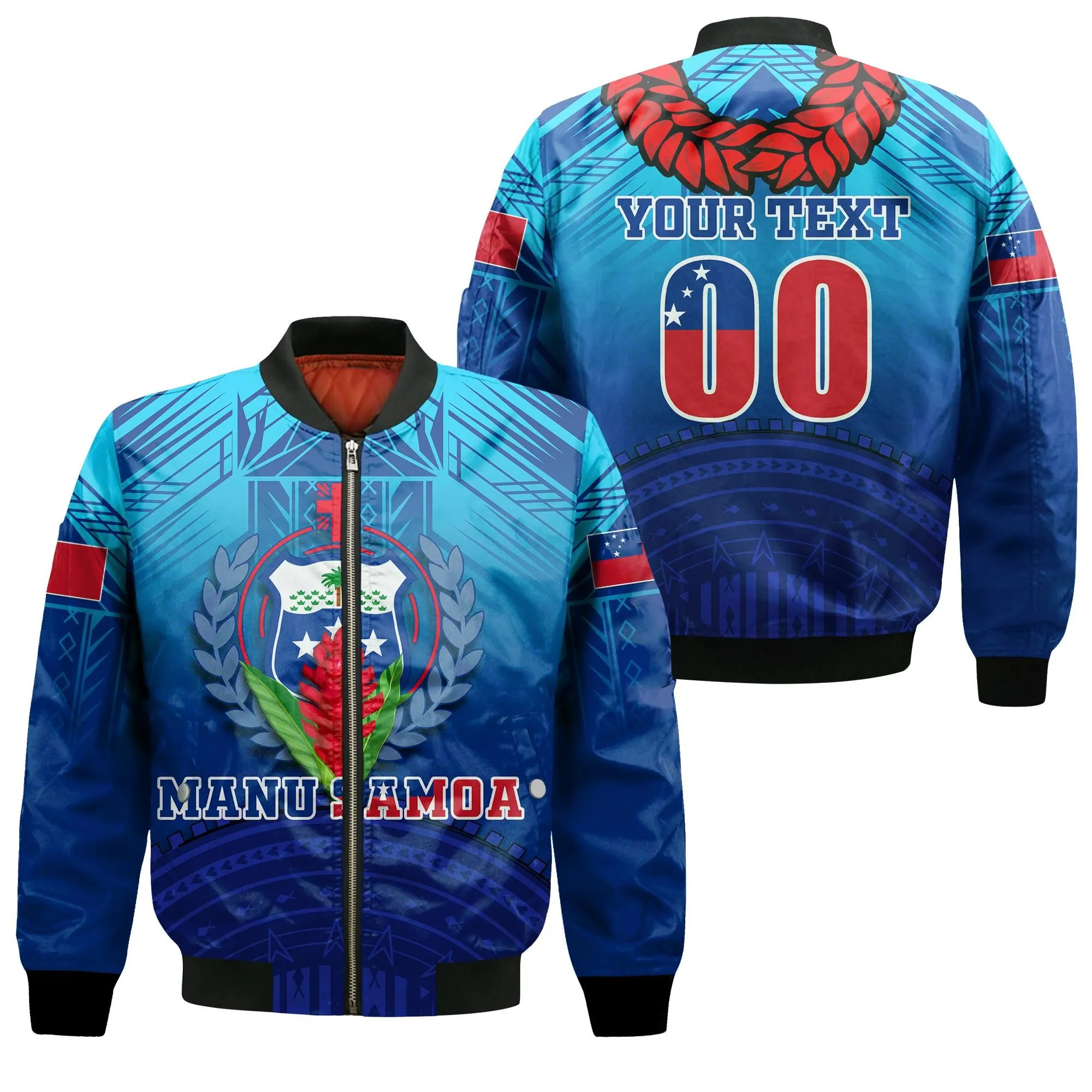 (Custom Personalised) Manu Samoa Legend Bomber Jacket - LT12
