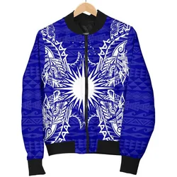 Marshall Islands Polynesian Bomber Jacket Map Blue