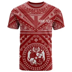 Tonga Personalised T shirt - Tonga Seal With Polynesian Tattoo Style (Red)