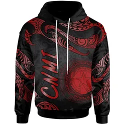 Northern Mariana Islands Polynesian Hoodie - Poly Tattoo Red Version