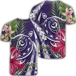 Alohawaii Tee - Hawaii Polynesian Turtle Tropical Hibiscus Plumeria T-shirt Purple - AH - J4R