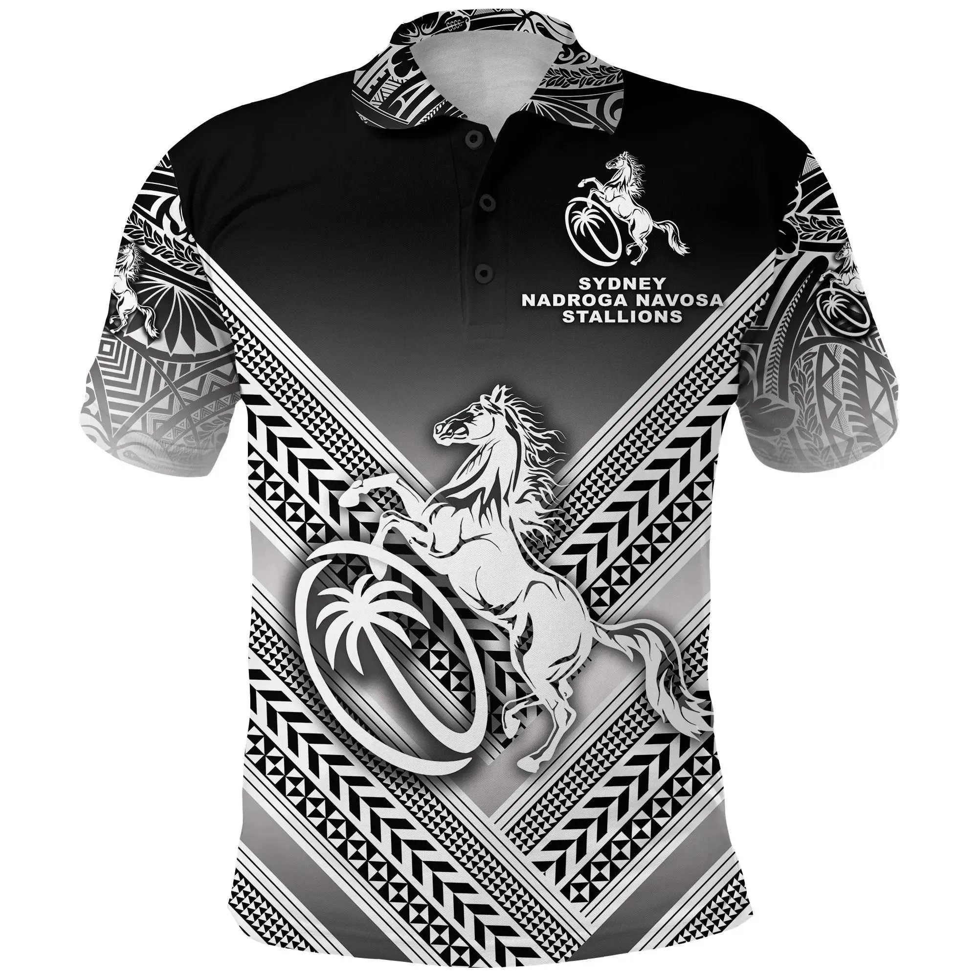 Alohawaii Shirt - Polo Shirt Fiji Rugby Sydney Nadroga Navosa Stallions Creative Style - Gradient Black A7
