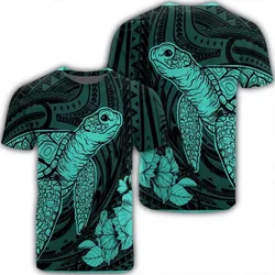 Alohawaii Tee - Hawaiian Hibiscus Memory Turtle Polynesian T-Shirt Turquoise - AH - JR