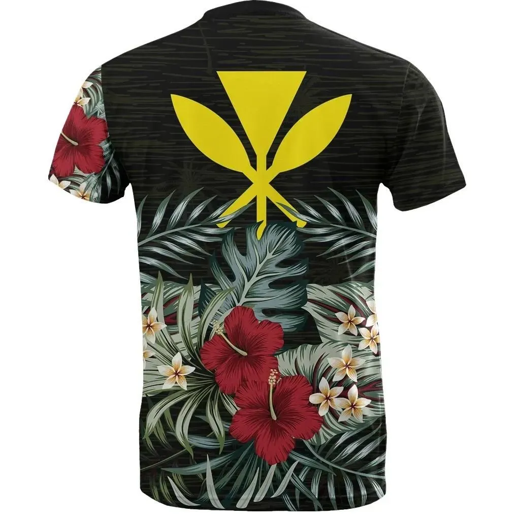 Hawaii Tropical T-Shirt, Hibiscus Kanaka Maoli All Over Print T-Shirts A7