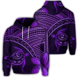Hawaiian Turtle Plumeria Kakau Polynesian Quilt Hoodie Neo Purple AH