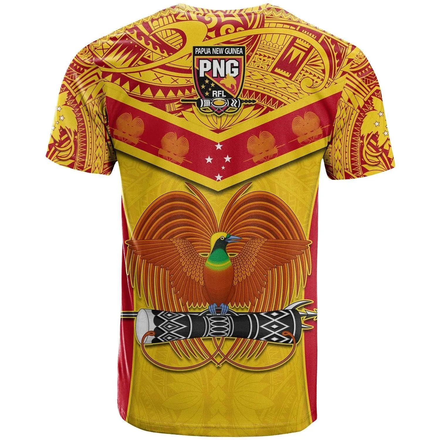 Papua New Guinea Rugby T Shirt PNG Kumuls Bird Of Paradise Yellow LT14
