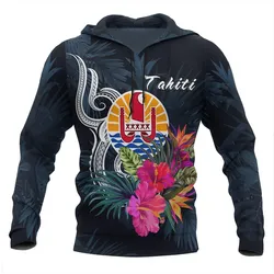 Tahiti Polynesian Hoodie - Tropical Flower
