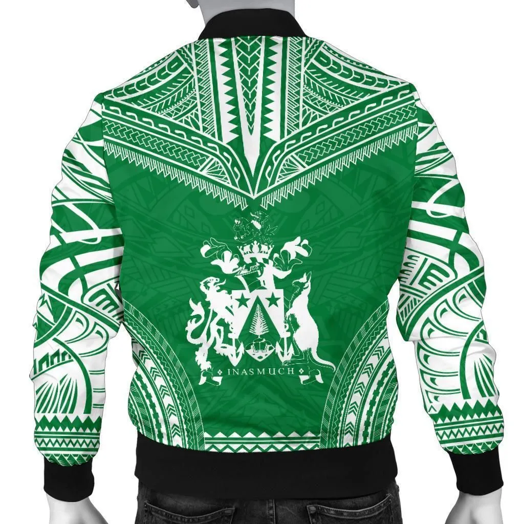 Norfolk Island Flag Polynesian Chief Mens Bomber Jacket
