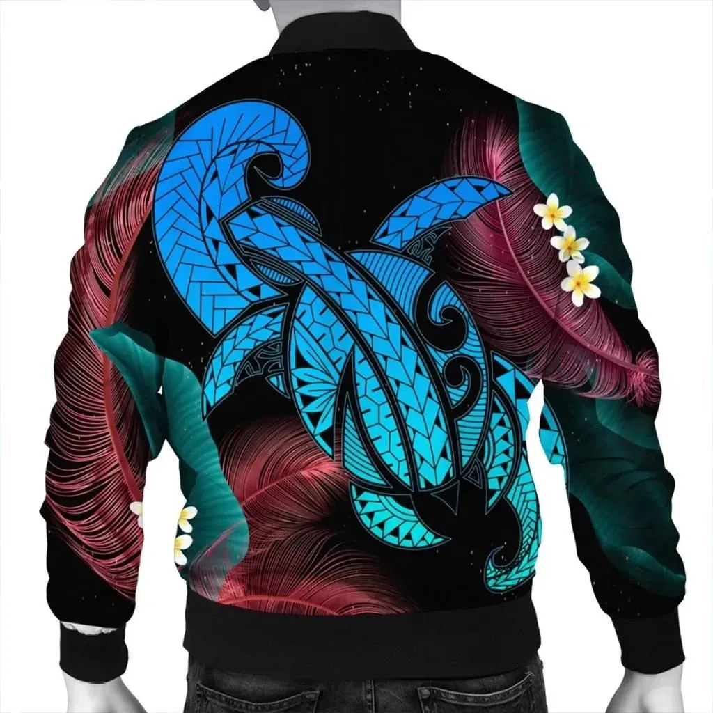 FamilyGaterJacket - Hawaii Turtle Polynesian Tropical Bomber Jacket - Ghia Style - AH - J4R