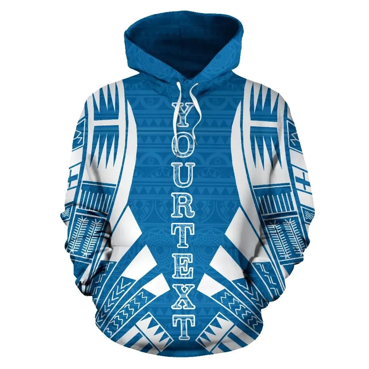 Yap All Over Custom Personalised Hoodie - Blue Flag Tattoo Style