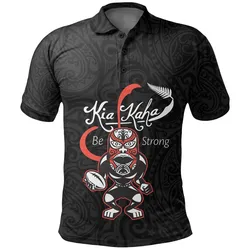 Polynesian Pride Polo Shirt - Rugby Kia Kaha Be Strong Polo Shirt Black