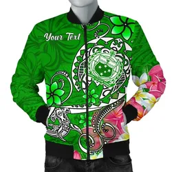 FamilyGater Jacket - Bomber Jacket Samoa Custom Personalised - Turtle Plumeria (Green) - BN18