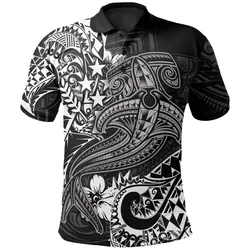 Polynesian Pride Polo Shirt - Kosrae Pohnpei Polo Shirt White Shark Polynesian Tattoo