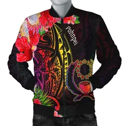 Pohnpei Mens Bomber Jacket - Tropical Hippie Style
