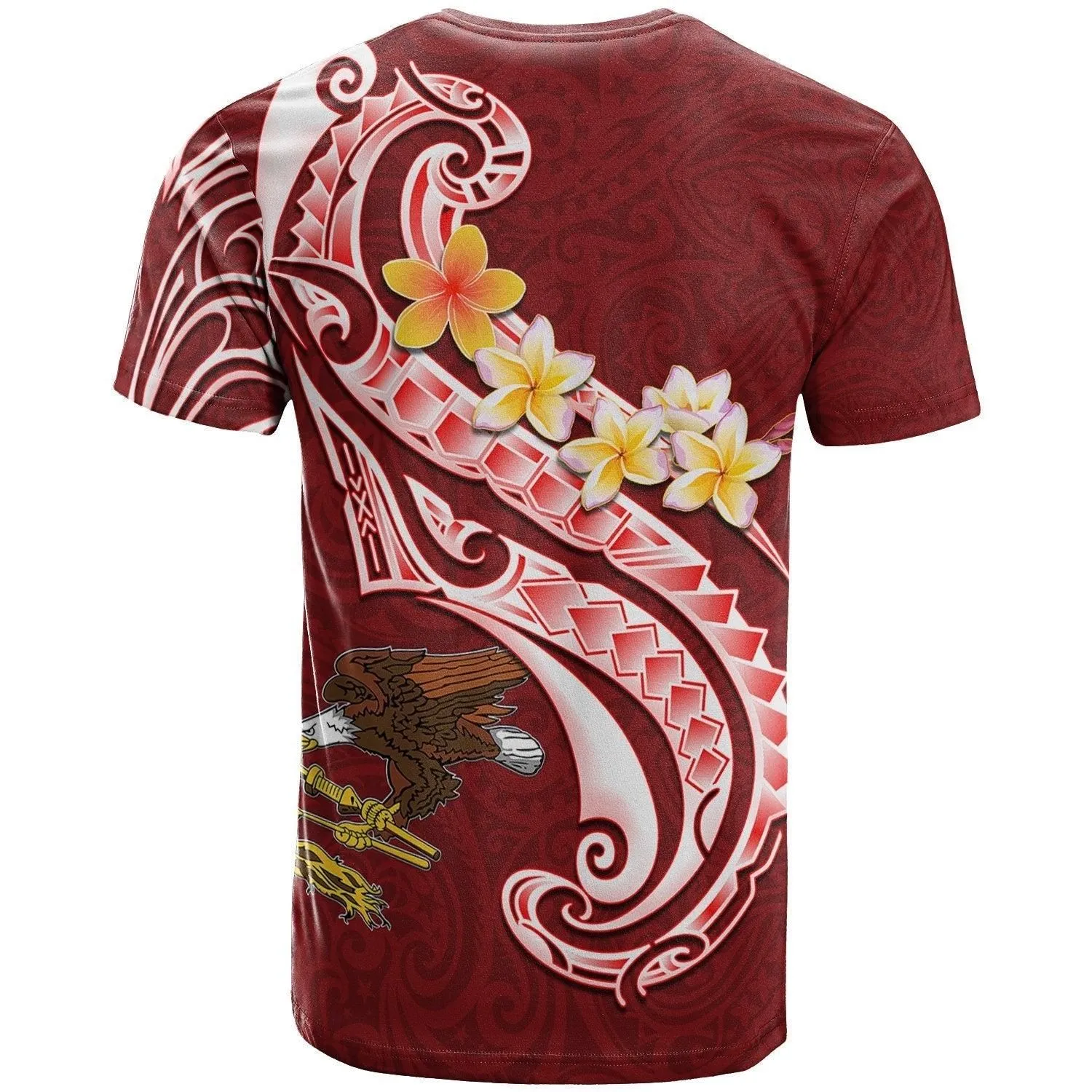 American Samoa Custom Personalised T Shirt - AS Seal  Polynesian Patterns Plumeria