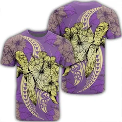 Hawaii Polynesian Turtle Hibiscus T-Shirt - Yellow - AH