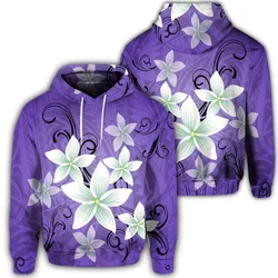 Hawaiian Plumeria Polynesian Hoodie - Purple