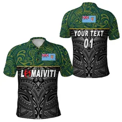 (Custom Personalised) Fiji Lomaiviti Rugby Polo Shirt Original Style, Custom Text And Number LT8