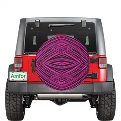 Polynesian Tatau Pink Hawaii Spare Tire Cover
