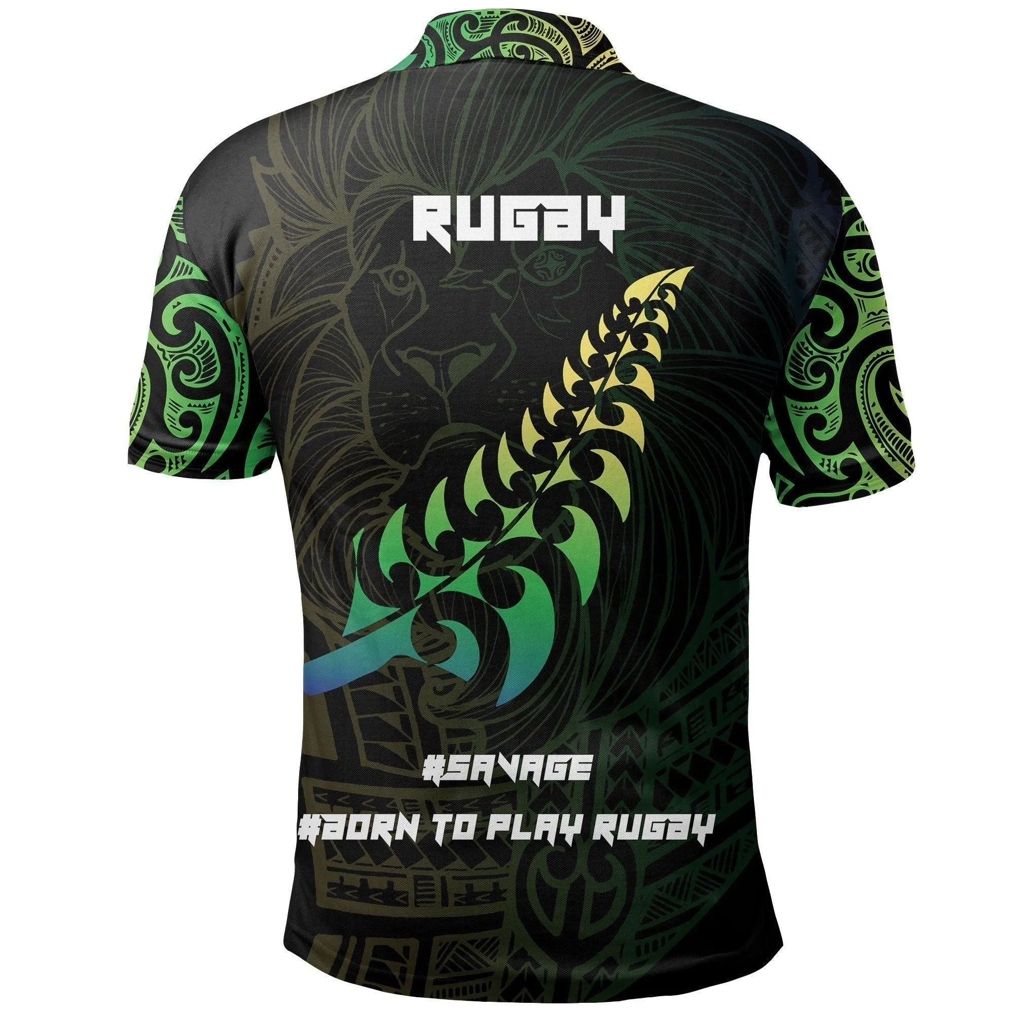 Polynesian Pride Polo Shirt - Lion Rugby Polo Shirt, New Zealand Maori Golf Shirt