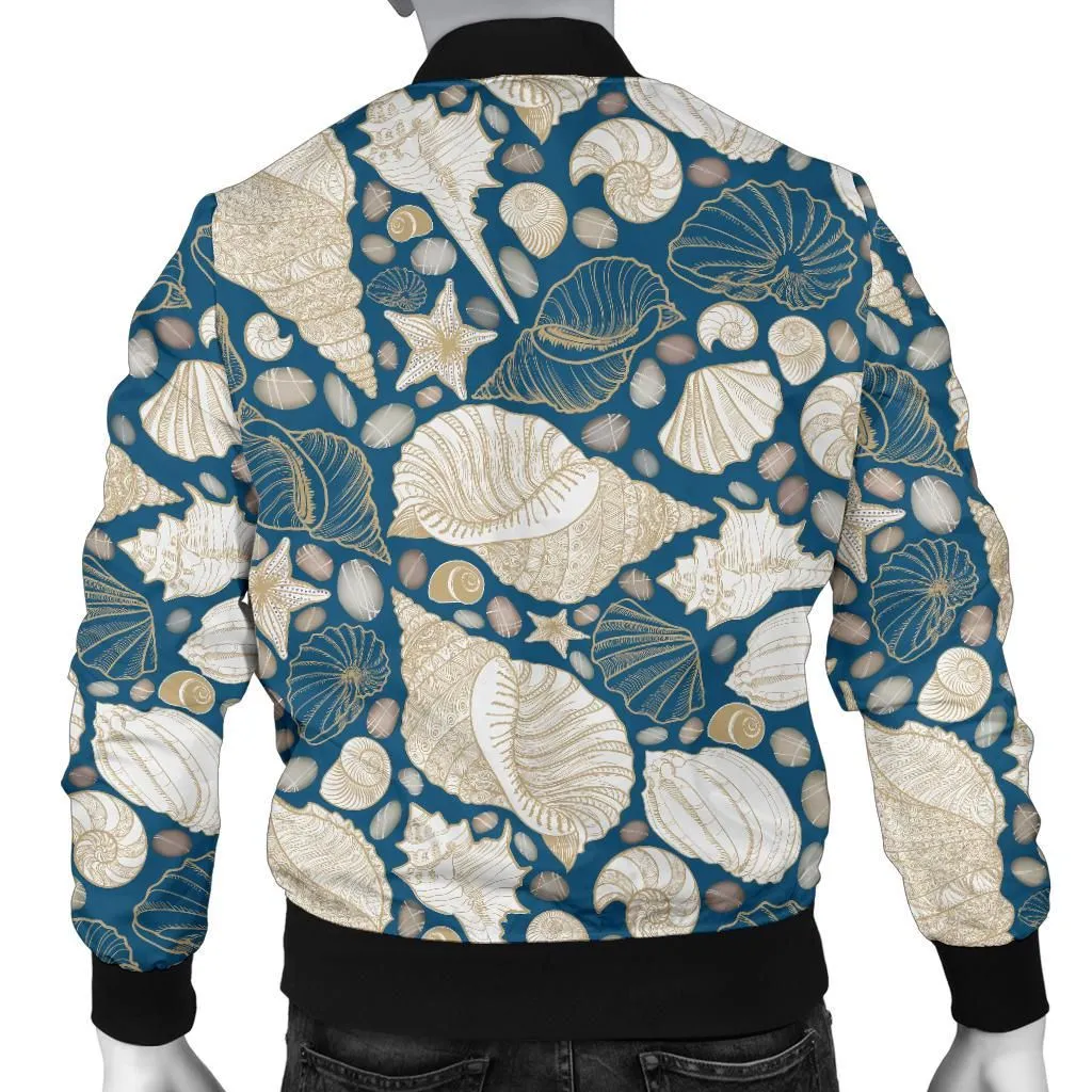Shell Polynesian Tribal Design Pattern MenS Bomber Jacket