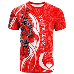 Pohnpei Custom Personalised T shirt - Lizard Tattoo Red Color