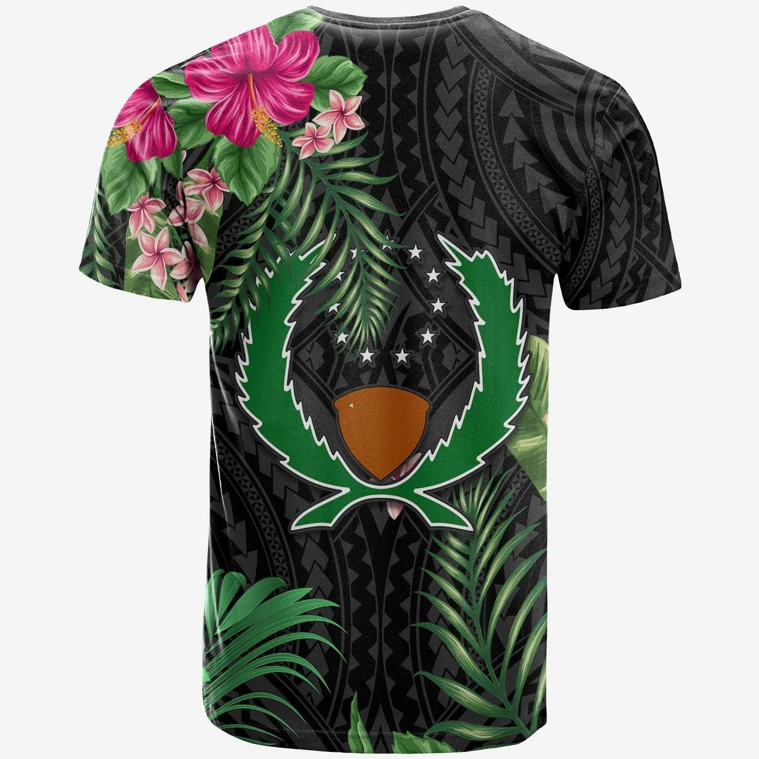 (Custom Personalised) Pohnpei Micronesia T Shirt Tropical Flowers LT13